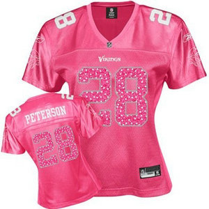 Minnesota Vikings Adrian Peterson Womens Pink Sweetheart Jersey