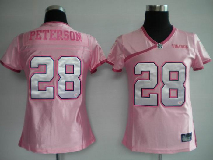 Women Jerseys Minnesota Vikings 28 Adrian Peterson pink