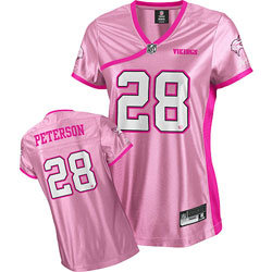Women Jerseys Minnesota Vikings 28 Adrian Peterson pink