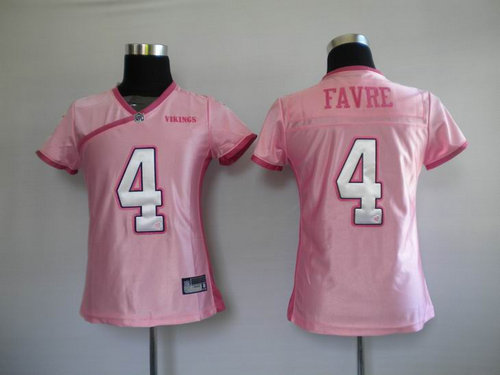 Women Jerseys Minnesota Vikings 4 Brett Favre Pink
