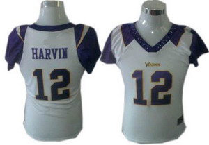 Women Minnesota Vikings 12 Percy Harvin Fashion Jerseys white