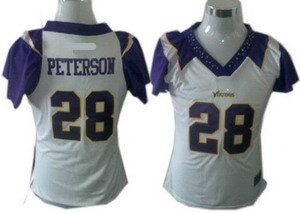 Women Minnesota Vikings 28 Adrian Peterson Fashion Jerseys white