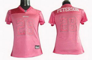WOMEN Minnesota Vikings 28 Adrian Peterson jerseys pink