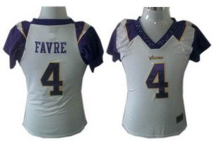 Women Minnesota Vikings 4 Brett Favre Fashion Jerseys white