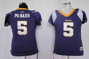Women minnesota vikings 5 mcnabb team purple color jersey