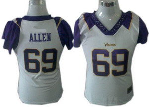 Women Minnesota Vikings 69 Jared Allen Fashion Jerseys white