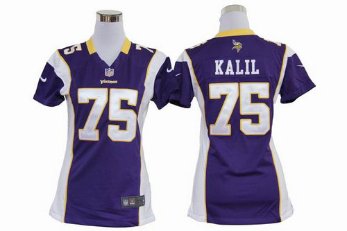 Women Nike Minnesota Vikings 75 Kalil Game Purple Jerseys