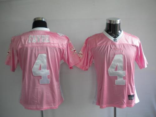 Minnesota Vikings 4 Brett Favre pink Women Jerseys
