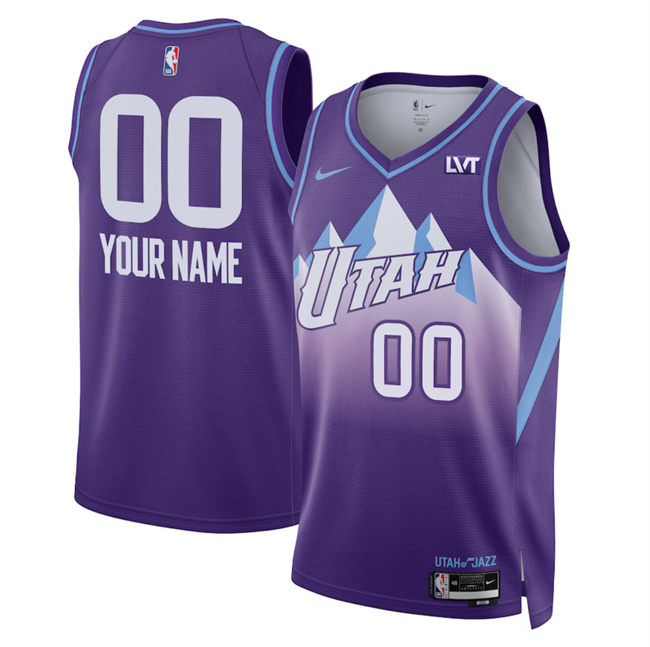 Men's Utah Jazz Active Player Custom Purple 2024 25 City Edition Stitched Basketball Jersey Men's Utah Jazz Active Player Custom Purple 2024 25 City Edition Stitched Basketball Jersey