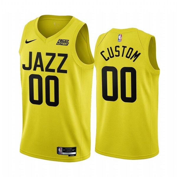 Men's Utah Jazz Active Player Custom 2022 23 Yellow Icon Edition Stitched Basketball Jersey Men's Utah Jazz Active Player Custom 2022 23 Yellow Icon Edition Stitched Basketball Jersey