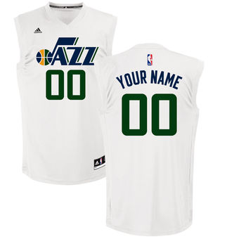 Men's Utah Jazz adidas White Custom Chase Jersey Men's Utah Jazz adidas White Custom Chase Jersey