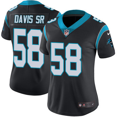 Nike Panthers #58 Thomas Davis Sr Black Team Color Women's Stitched NFL Vapor Untouchable Limited Jersey Nike Panthers #58 Thomas Davis Sr Black Team Color Women's Stitched NFL Vapor Untouchable Limited Jersey