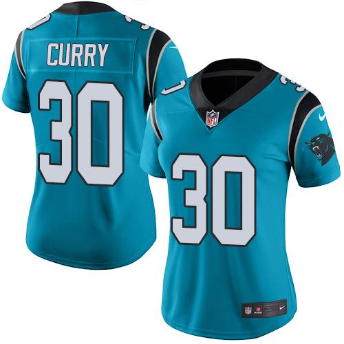 Nike Panthers #30 Stephen Curry Blue Alternate Women's Stitched NFL Vapor Untouchable Limited Jersey Nike Panthers #30 Stephen Curry Blue Alternate Women's Stitched NFL Vapor Untouchable Limited Jersey
