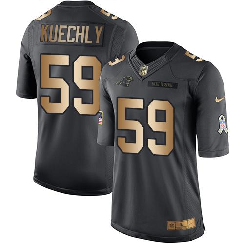 Nike Panthers #59 Luke Kuechly Black Youth Stitched NFL Limited Gold Salute to Service Jersey Nike Panthers #59 Luke Kuechly Black Youth Stitched NFL Limited Gold Salute to Service Jersey