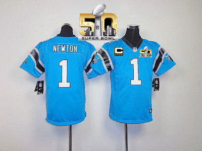 Nike Panthers #1 Cam Newton Blue Alternate With C Patch Super Bowl 50 Youth Stitched NFL Elite Jersey Nike Panthers #1 Cam Newton Blue Alternate With C Patch Super Bowl 50 Youth Stitched NFL Elite Jersey