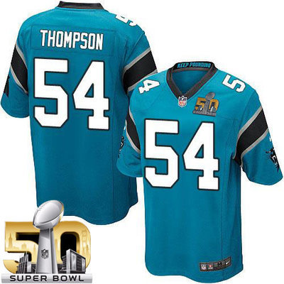 Nike Panthers #54 Shaq Thompson Blue Alternate Super Bowl 50 Youth Stitched NFL Elite Jersey Nike Panthers #54 Shaq Thompson Blue Alternate Super Bowl 50 Youth Stitched NFL Elite Jersey