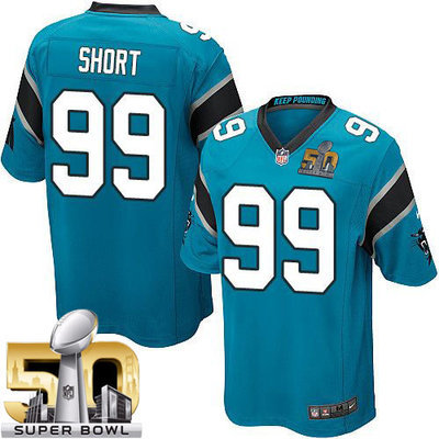 Nike Panthers #99 Kawann Short Blue Alternate Super Bowl 50 Youth Stitched NFL Elite Jersey Nike Panthers #99 Kawann Short Blue Alternate Super Bowl 50 Youth Stitched NFL Elite Jersey