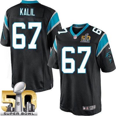 Nike Panthers #67 Ryan Kalil Black Team Color Super Bowl 50 Youth Stitched NFL Elite Jersey