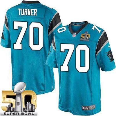 Nike Panthers #70 Trai Turner Blue Alternate Super Bowl 50 Youth Stitched NFL Elite Jersey