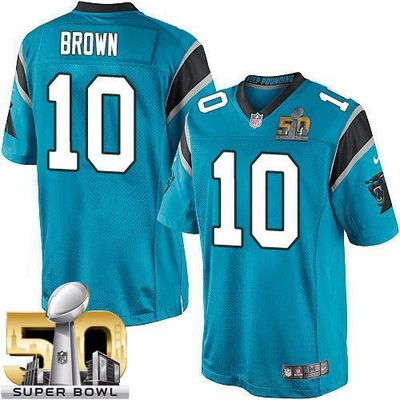 Nike Panthers #10 Corey Brown Blue Alternate Super Bowl 50 Youth Stitched NFL Elite Jersey