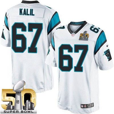 Nike Panthers #67 Ryan Kalil White Super Bowl 50 Youth Stitched NFL Elite Jersey