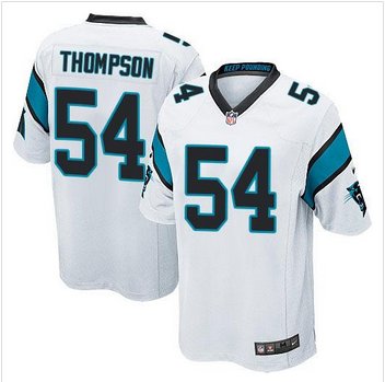 Youth New Panthers #54 Shaq Thompson White Stitched NFL Elite Jersey