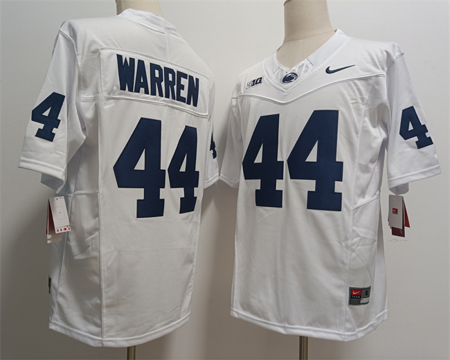 Men's Penn State Nittany Lions #44 Davis Warren White 2024 F.U.S.E. With Name Stitched Jersey Men's Penn State Nittany Lions #44 Davis Warren White 2024 F.U.S.E. With Name Stitched Jersey