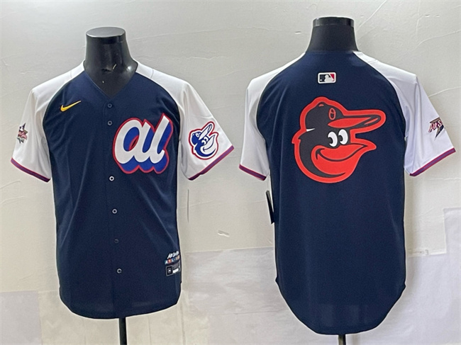 Men's American League Baltimore Orioles Team Big Logo Navy Alternate 2025 All-Star Edition Limited Stitched Baseball Jersey Men's American League Baltimore Orioles Team Big Logo Navy Alternate 2025 All-Star Edition Limited Stitched Baseball Jersey
