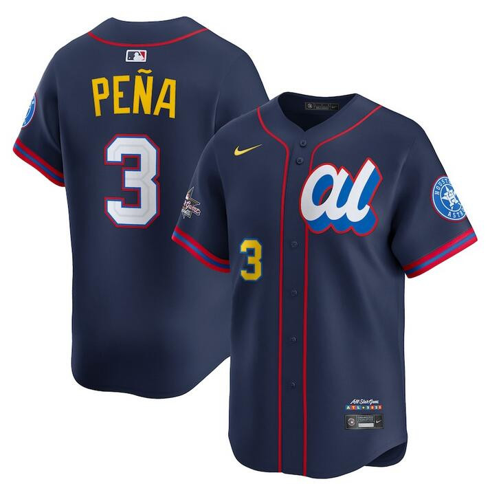 Men's American League #3 Jeremy Pe?a Navy 2025 All-Star Edition Limited Stitched Baseball Jersey Men's American League #3 Jeremy Pe?a Navy 2025 All-Star Edition Limited Stitched Baseball Jersey