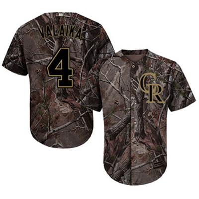 Rockies #4 Pat Valaika Camo Realtree Collection Cool Base Stitched Baseball Jersey Rockies #4 Pat Valaika Camo Realtree Collection Cool Base Stitched Baseball Jersey