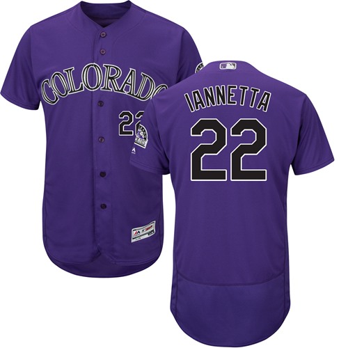 Rockies #22 Chris Iannetta Purple Flexbase Authentic Collection Stitched Baseball Jersey Rockies #22 Chris Iannetta Purple Flexbase Authentic Collection Stitched Baseball Jersey