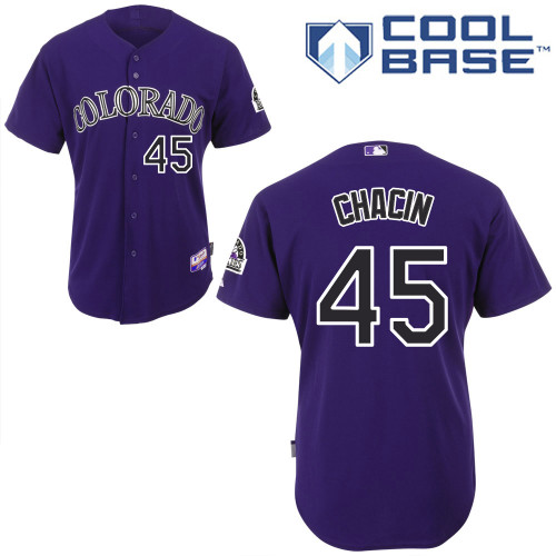 Colorado Rockies #45Jhoulys Chacin Authentic Personalized Alternate Purple Jersey