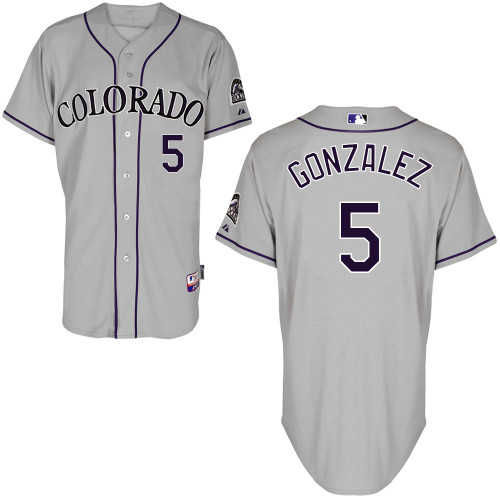 Colorado Rockies #5Carlos Gonzalez Authentic Personalized Road Gray Jersey Colorado Rockies #5Carlos Gonzalez Authentic Personalized Road Gray Jersey