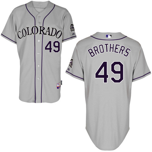 Colorado Rockies #49 Rex BROTHERS Authentic Personalized Road Gray Jersey
