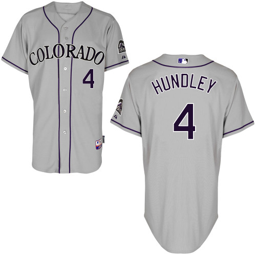 Colorado Rockies #4Nick Hundley Authentic Personalized Road Gray Jersey
