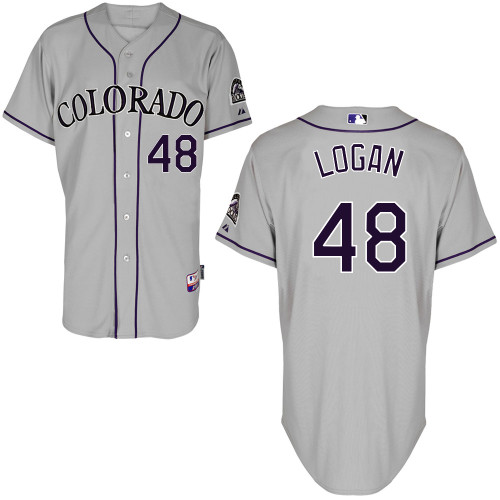 Colorado Rockies #48 Boone Logan Authentic Personalized Road Gray Jersey Colorado Rockies #48 Boone Logan Authentic Personalized Road Gray Jersey