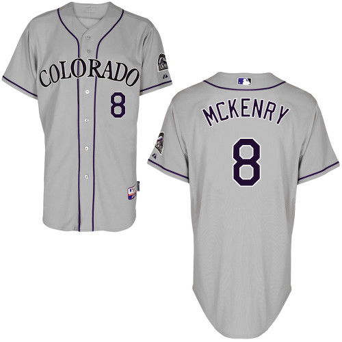 Colorado Rockies #8 Mckenry Authentic Personalized Road Gray Jersey Colorado Rockies #8 Mckenry Authentic Personalized Road Gray Jersey