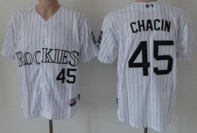Colorade Rockies #45 Chacin White MLB Jerseys Colorade Rockies #45 Chacin White MLB Jerseys