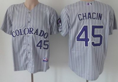 Colorade Rockies #45 Chacin Grey MLB Jerseys Colorade Rockies #45 Chacin Grey MLB Jerseys