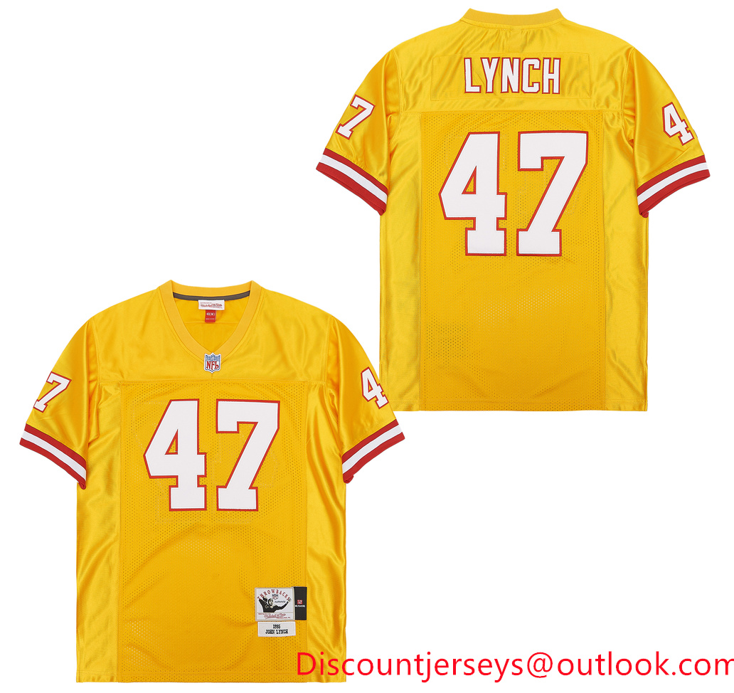 Mitchell And Ness Buccaneers #47 Gold Throwback Stitched NFL Jersey