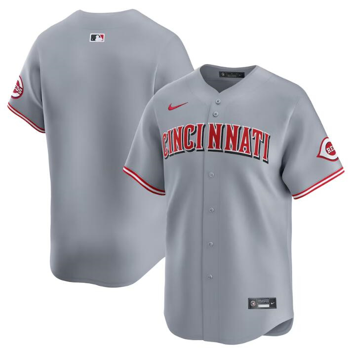 Men's Cincinnati Reds Blank Grey Away Limited Stitched Baseball Jersey Men's Cincinnati Reds Blank Grey Away Limited Stitched Baseball Jersey