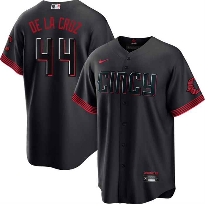 Men's Cincinnati Reds #44 Elly De La Cruz 2023 City Connect Cool Base Stitched Baseball Jersey Men's Cincinnati Reds #44 Elly De La Cruz 2023 City Connect Cool Base Stitched Baseball Jersey