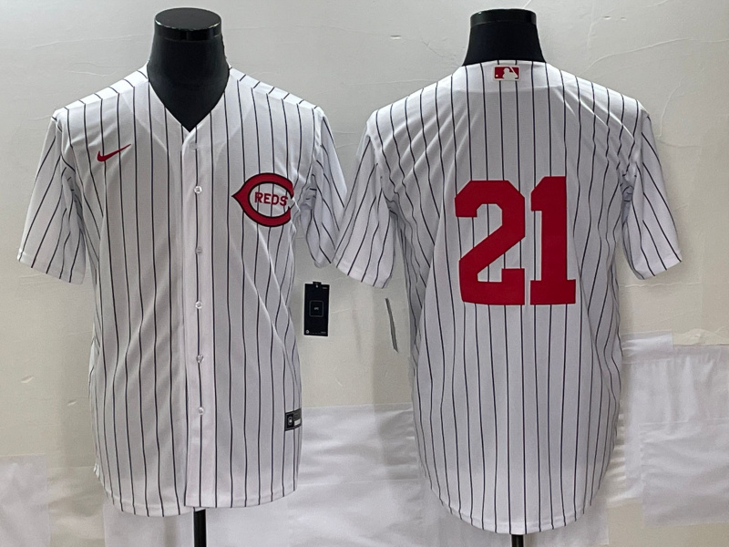 Men's Cincinnati Reds #21 Hunter Greene White Field Of Dreams Stitched Baseball Jersey Men's Cincinnati Reds #21 Hunter Greene White Field Of Dreams Stitched Baseball Jersey