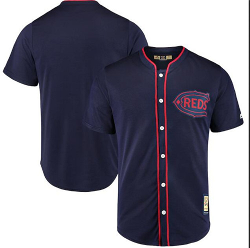 Reds Blank Navy 1911 Throwback Cool Base Jersey Reds Blank Navy 1911 Throwback Cool Base Jersey