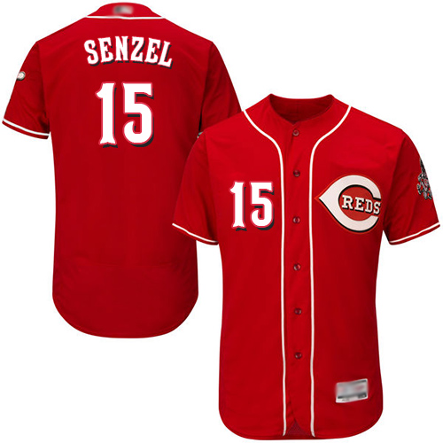 Reds #15 Nick Senzel Red Flexbase Authentic Collection Stitched Baseball Jersey Reds #15 Nick Senzel Red Flexbase Authentic Collection Stitched Baseball Jersey