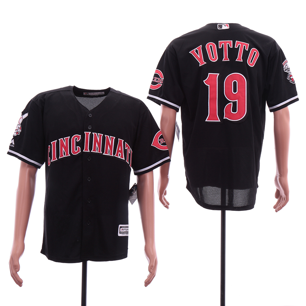 Reds 19 Joey Votto Black Cool Base Jersey Reds 19 Joey Votto Black Cool Base Jersey
