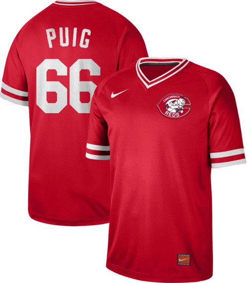 Reds #66 Yasiel Puig Red Authentic Cooperstown Collection Stitched Baseball Jersey Reds #66 Yasiel Puig Red Authentic Cooperstown Collection Stitched Baseball Jersey