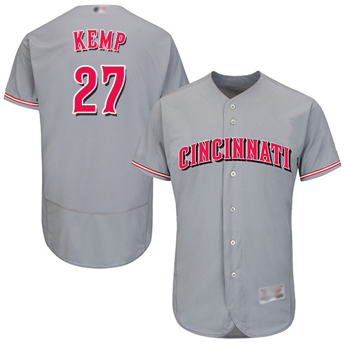 Reds #27 Matt Kemp Grey Flexbase Authentic Collection Stitched Baseball Jersey Reds #27 Matt Kemp Grey Flexbase Authentic Collection Stitched Baseball Jersey