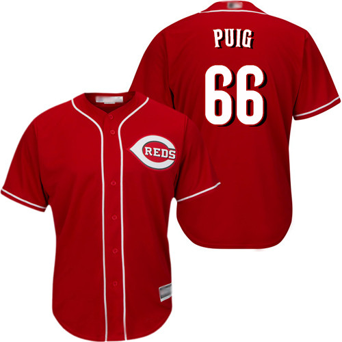 Reds #66 Yasiel Puig Red New Cool Base Stitched Baseball Jersey Reds #66 Yasiel Puig Red New Cool Base Stitched Baseball Jersey