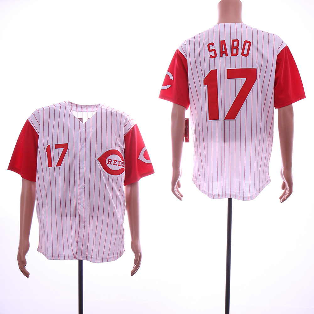 Reds 17 Chris Sabo White Throwback Jersey Reds 17 Chris Sabo White Throwback Jersey